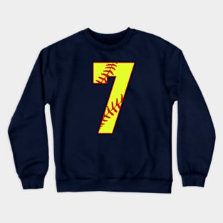 Fastpitch Softball Number 7 #7 Softball Shirt Jersey Uniform Favorite Player Biggest Fan Crewneck Sweatshirt